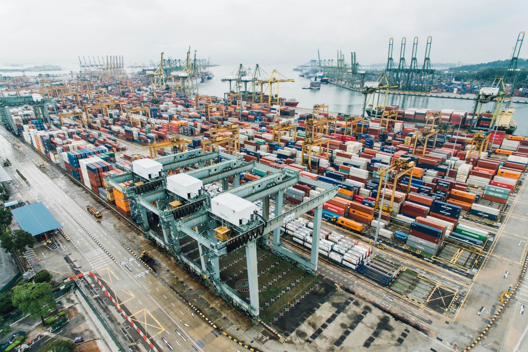 Cargo port handling international shipments